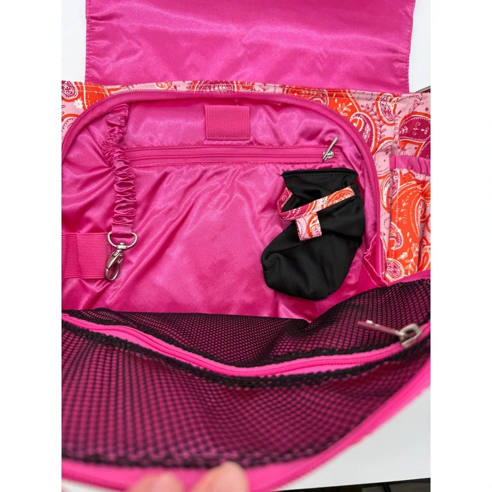 Ju-Ju-Be Be All Pink Orange Paisley Messenger Diaper Bag with Changing Pad New